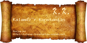 Kalamár Konstantin névjegykártya