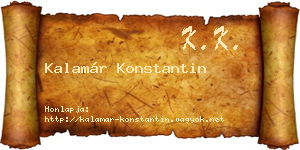 Kalamár Konstantin névjegykártya